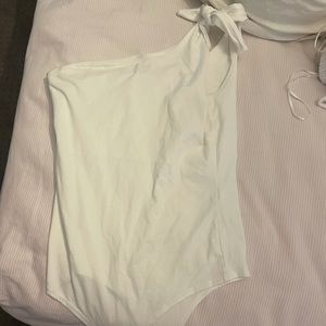 One shoulder body suit